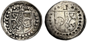 PFALZ-KURFÜRSTENTUM, ALTE LINIE. 
LUDWIG V., 1508-1544. Pfennig, einseitig, Heidelberg. Hochgeteilter Schild Pfalz - Mainz im Perlkreis, darüber °L° ...