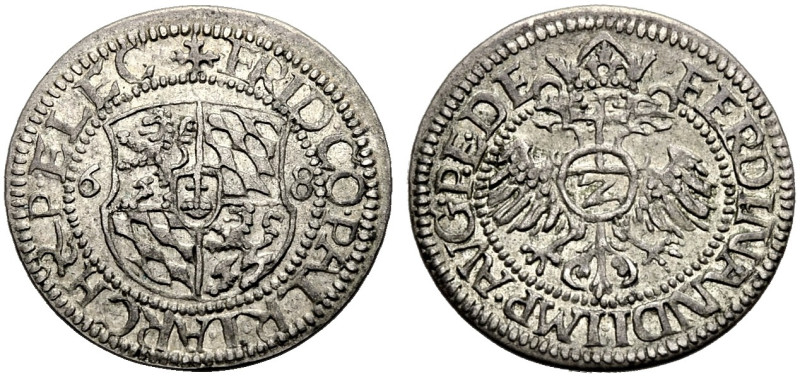 PFALZ-KURFÜRSTENTUM, LINIE ZU SIMMERN. 
FRIEDRICH III., 1557-1576. Halbbatzen 1...