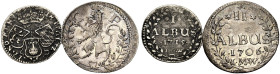 PFALZ-KURFÜRSTENTUM, LINIE ZU NEUBURG. 
JOHANN WILHELM, 1690-1716. Lot: Albus 1715, 2 Albus 1706. Slg. Memmesh. -, 2390. Slg. Noss -, 335. 2 Stück.
...