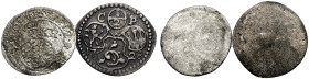 PFALZ-KURFÜRSTENTUM, LINIE ZU NEUBURG. 
KARL PHILIPP, 1716-1742. Lot: ½ Kreuzer 1728, einseitig, Heidelberg. Zwei verschiedene Typen: Drei Wappenschi...