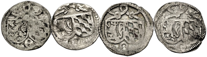 PFALZ-MOSBACH. 
OTTO II., 1461-1499. Lot: Pfennige, einseitig. Zwei Schilde mit...