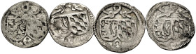 PFALZ-MOSBACH. 
OTTO II., 1461-1499. Lot: Pfennige, einseitig. Zwei Schilde mit Schleife verbunden, unten O Slg. Memmesh. 2780. Slg. Noss II, 491. Gö...