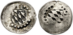 PFALZ-ZWEIBRÜCKEN-VELDENZ, PFALZGRAFSCHAFT. 
LUDWIG I., 1459-1489. Pfennig, einseitig. Weckenschild im Perlkreis, oben L 0,25 g. Slg. Memmesh. 2655. ...
