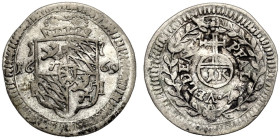 PFALZ-VELDENZ, PFALZGRAFSCHAFT. 
LEOPOLD LUDWIG, 1634-1694. Kreuzer 1669, Lützelstein oder Weinburg. Gekröntes Wappen mit Mittelschild zwischen der g...