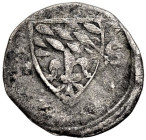 PFALZ-OBERPFALZ. 
RUPERT II., 1390-1398. Pfennig, einseitig, Sulzbach. Quergeteilter Schild der Stadt Sulzbach zwischen R - S 0,45 g.Götz 197. Witt. ...