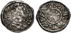 REGENSBURG, KÖNIGLICHE UND HERZOGLICHE MÜNZSTÄTTE. 
HEINRICH (IV.), der Heilige, als König (II.), 1002-1024. Pfennig. Gekrönte Büste r., RE/X - HE/NI...