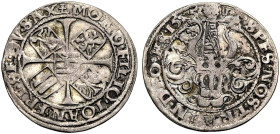 SACHSEN-ERNESTINISCHES GESAMTHAUS. 
DIE SÖHNE JOHANN FRIEDRICHS WÄHREND SEINER GEFANGENSCHAFT, 1547-1552. 3 Kreuzer 1551, Saalfeld, Mmstr. Gregor Ein...