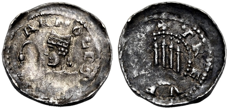 TRIER, ERZBISTUM UND KURFÜRSTENTUM. 
ARNOLD I., 1169-1183. Pfennig. Mitriertes ...