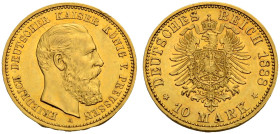 PREUSSEN, KÖNIGREICH. 
FRIEDRICH III., 1888. 10 Mark 1888 A. J. 247.
Vorzüglich