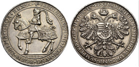. 
MAXIMILIAN II., 1564-1576. Medaille 1565 (Stempel von Lukas Richter und Chr. Fueszel) auf seinen Vater Ferdinand I. Ferdinand I. in Turnierrüstung...