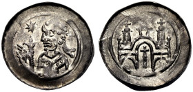 ELSASS-SELZ, ABTEI. 
Pfennig, vor 1190. Brustbild des Abtes n. l. mit Lockenfrisur und Inful, seine rechte Hand zum Segen erhoben, mit seiner Linken ...