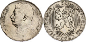 Czechoslovakia 50 Korun 1949
KM# 28, N# 3975; Silver; 70th Birthday - Josef V. Stalin; UNC