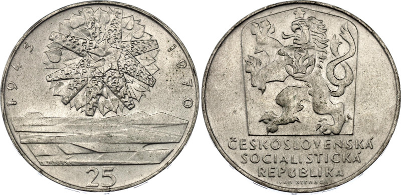 Czechoslovakia 25 Korun 1970
KM# 69, N# 12633; Silver; 25th Anniversary - Czech...