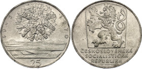 Czechoslovakia 25 Korun 1970
KM# 69, N# 12633; Silver; 25th Anniversary - Czechoslovakian Liberation; Mintage: 95000 pcs. (24142 pcs. melted); UNC wi...