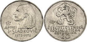 Czechoslovakia 20 Korun 1972
KM# 76, N# 12631; Silver; 100th Anniversary - Death of Andrej Sladkovic; Mintage: 55000 pcs. (4028 pcs. melted); UNC