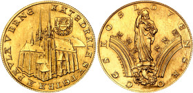 Czechoslovakia Gold Medal "Cathedral of St. Peter and Paul in Brno" 1973 (ND)
Gold (.986) 3.53 g.; Mint Kremnica 300 pcs; Z. Kolářský.; "Katedrála sv...