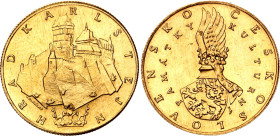 Czechoslovakia Gold Medal "Karlštejn Castle" 1974 (ND)
M&CH CSSR-MED11; Gold 3.42 g.; Mint Kremnica 150 pcs; Z. Kolářský.; "Státní hrad Karlštejn"; U...