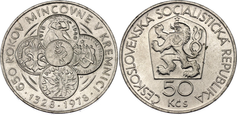 Czechoslovakia 50 Korun 1978
KM# 91, N# 12642; Silver; 650th Anniversary of Kre...