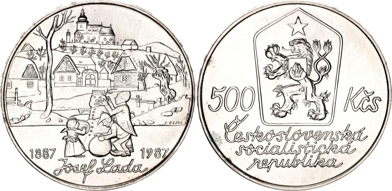 Czechoslovakia 500 Korun 1987
KM# 136, N# 20205; Silver; 100 Years - Birth of J...