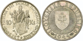 Slovakia 10 Korun 1944
KM# 9, N# 14334; Silver; Prince Pribina; AUNC