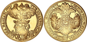 Austrian States Gold Medal "Leopold I Holy Roman Emperor" 1660 Restrike
Gold 50.75 g., 45.2 mm.; Leopold I; BUNC