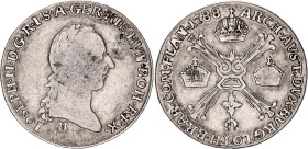 Austrian Netherlands 1/4 Kronenthaler 1788 H
KM# 38, N# 26307; Silver; Joseph II; VF+