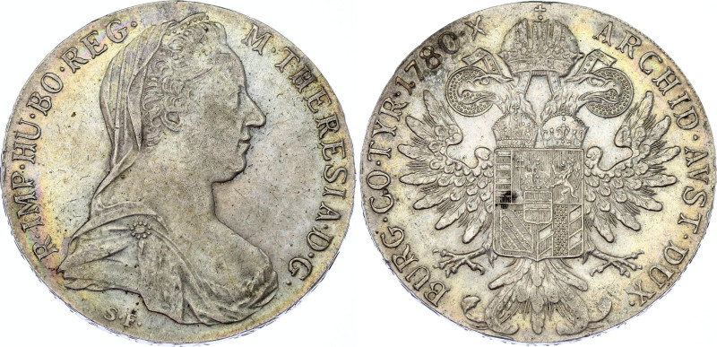 Austria 1 Taler 1780 SF Restrike
KM# T1; Silver; Maria Theresia; XF/AUNC