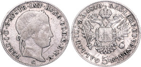 Austria 5 Kreuzer 1840 C
KM# 2196; Silver 2.20 g.; Ferdinand I; VF-XF