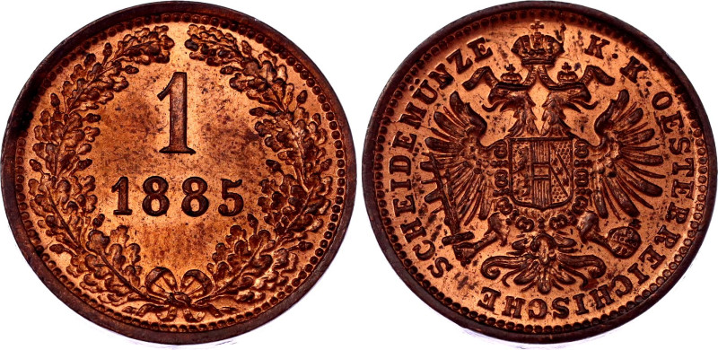 Austria 1 Kreuzer 1885
KM# 2187, N# 1268; Copper; Franz Joseph I; Vienna Mint; ...