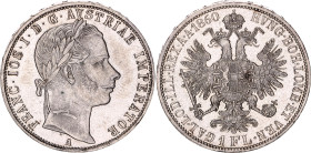 Austria 1 Florin 1860 A
KM# 2219, N# 7004; Silver; Franz Joseph I; AUNC with mint luster