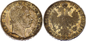 Austria 1 Florin 1861 A
KM# 2219, N# 7004; Silver; Franz Joseph I; UNC- with nice toning