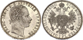 Austria 1 Florin 1861 A
KM# 2219, N# 7004; Silver., Prooflike; Franz Joseph I; UNC with hairlines