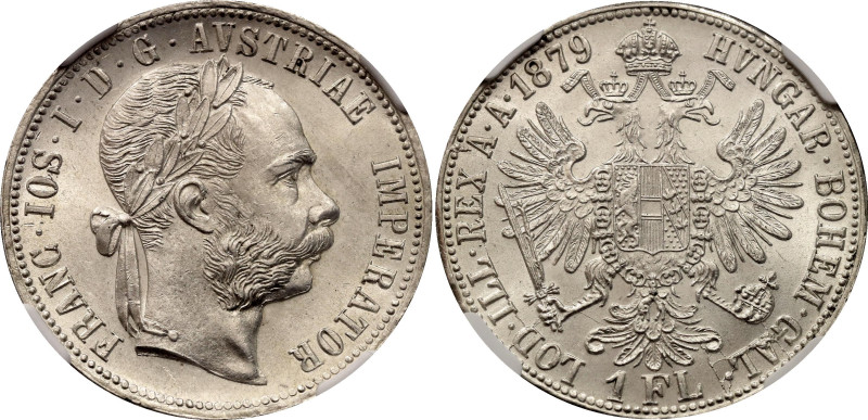 Austria 1 Florin 1879 NGC MS64
KM# 2222, N# 4726; Silver; Franz Joseph I; With ...