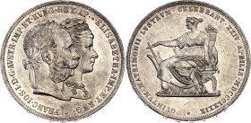 Austria 2 Gulden 1879
X# M5, Her# 824, N# 33587; Silver; Franz Joseph I; Silver Wedding Jubilee; XF+