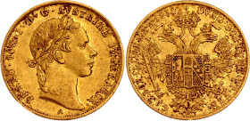 Austria 1 Dukat 1852 A
KM# 2263, N# 33653; Gold (0.986) 3.49 g., 20 mm.; Franz Joseph I; Vienna Mint; XF+