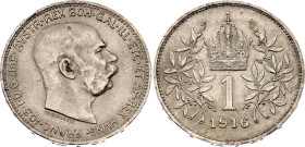 Austria 1 Corona 1916
KM# 2820, N# 7003; Silver; Franz Joseph I; BUNC with mint luster