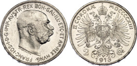 Austria 2 Corona 1913
KM# 2821, N# 7934; Silver; Franz Joseph I; UNC, first strike