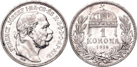 Hungary 1 Korona 1914 KB
KM# 492; Silver 5.05 g.; Franz Joseph I; UNC with mint luster