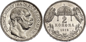Hungary 2 Korona 1912 KB
KM# 493, ÉH# 1494, H# 2202, Adamo# K6, N# 10991; Silver; Franz Joseph I; Kremnitz Mint; AUNC Luster with minor hairlines