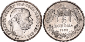 Hungary 5 Korona 1900 KB
KM# 2807, N# 11558; Silver; Franz Joseph I; XF-AUNC with mint luster