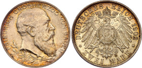 Germany - Empire Baden 2 Mark 1902
KM# 271, N# 16296; Silver; Friedrich I; 50th Anniversary of the Reign of Duke Friedrich I; Karlsruhe Mint; AUNC wi...