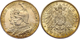 Germany - Empire Prussia 2 Mark 1901 A
KM# 525, N# 11321; Silver; Wilhelm II; 200th Anniversary of the Kingdom of Prussia; UNC with full mint luster ...