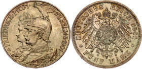 Germany - Empire Prussia 5 Mark 1901 A
KM# 526, N# 26474; Silver; Wilhelm II; 200th Anniversary of the Kingdom of Prussia; UNC-