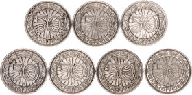 Germany - Weimar Republic 7 x 50 Reichspfennig 1927 - 1937 A
KM# 49, AKS# 40, N# 2546; Nickel; XF/AUNC