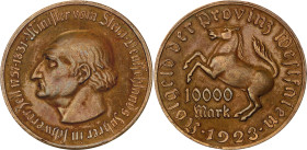 Germany - Weimar Republic Westphalia 10000 Mark 1923 Notgeld
Funck# 645.7, J# N20a, N# 16928; Tombac; Freiherr vom Stein; XF
