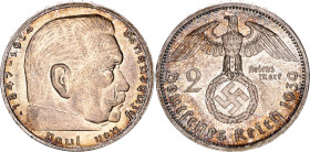 Germany - Third Reich 2 Reichsmark 1939 A
KM# 93, AKS# 33; Silver; Paul von Hindenburg; Berlint Mint; XF/AUNC with a nice patina