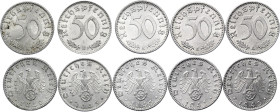 Germany - Third Reich 5 x 50 Reichspfennig 1940 - 1943 A & B
KM# 96, AKS# 43; Various dates & mintmarks; XF/AUNC