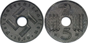 Germany - Third Reich 5 Reichspfennig 1940 A
KM# 98, N# 6312; Zinc; Military coinage; UNC with mint luster