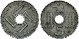 Germany - Third Reich 5 Reichspfennig 1940 A
KM# 98, N# 6312; Zinc; Military coinage; XF+