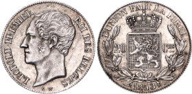 Belgium 20 Centimes 1853
KM# 19, LA# BFM-46, N# 266; Silver ; Leopold I (1831-1865); XF-AUNC with mint luster
